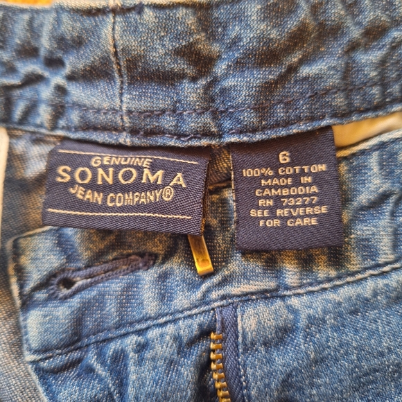 90s Sonoma Jean Co. Vintage High Rise Denim Mom Jeans Shorts Waist 29" Sz 6 😍 - Picture 5 of 6